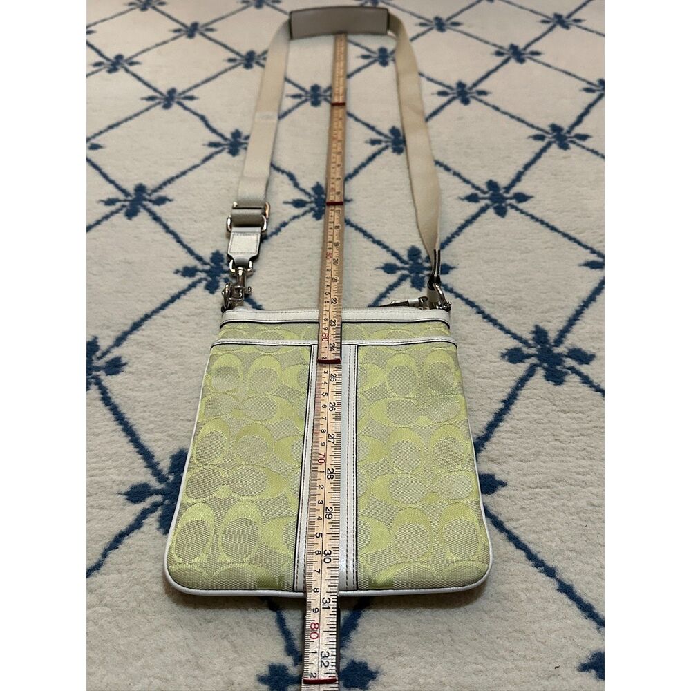 Coach Vintage 2005 Y2K 6016 Jacquard Signature Swing Pack Crossbody - Lime Green - Picture 8 of 8